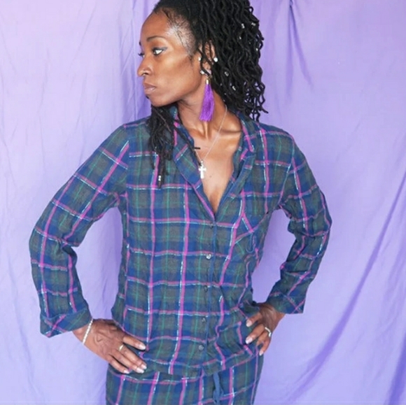 Victoria's Secret plaid pajama top size M - Picture 2 of 7